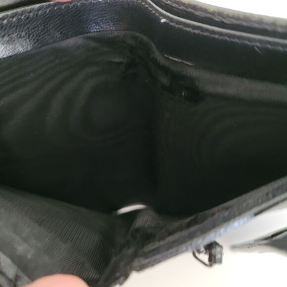 GUCCI Turnlock Leather Card Bill Wallet Medium Monogram Tifold Black Unisex - Picture 6 of 14